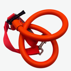 Orange WACKYstore WUNDERleash natural rubber dog leash, 4 ft at rest and stretching to 7 ft