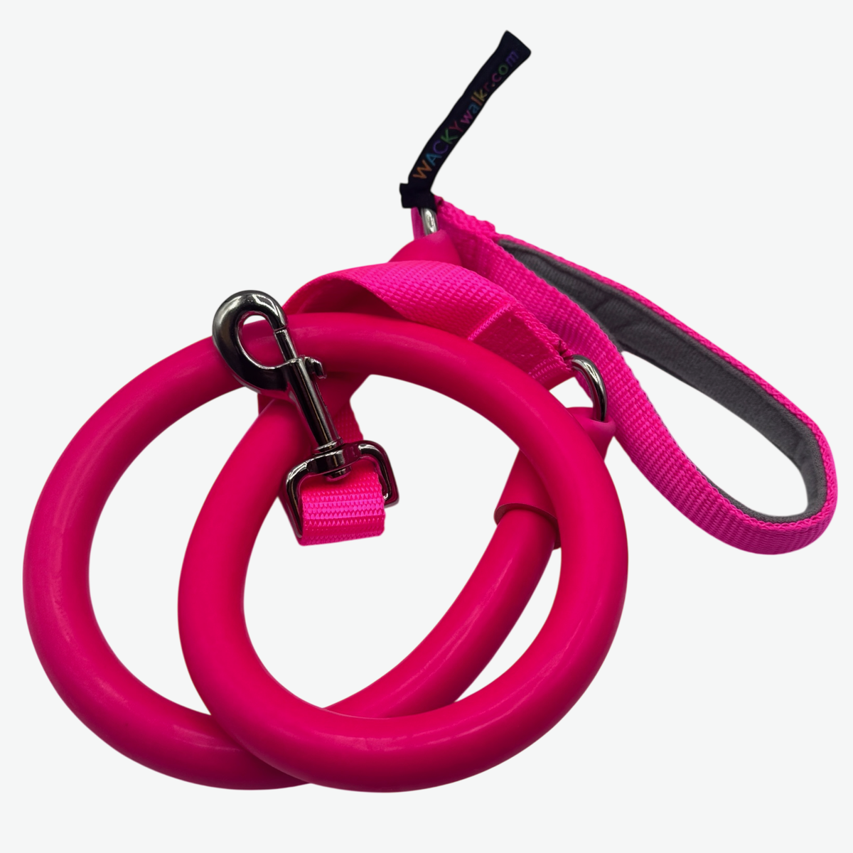 Pink WUNDERleash by WACKYstore, made from UV-resistant, weatherproof natural rubber