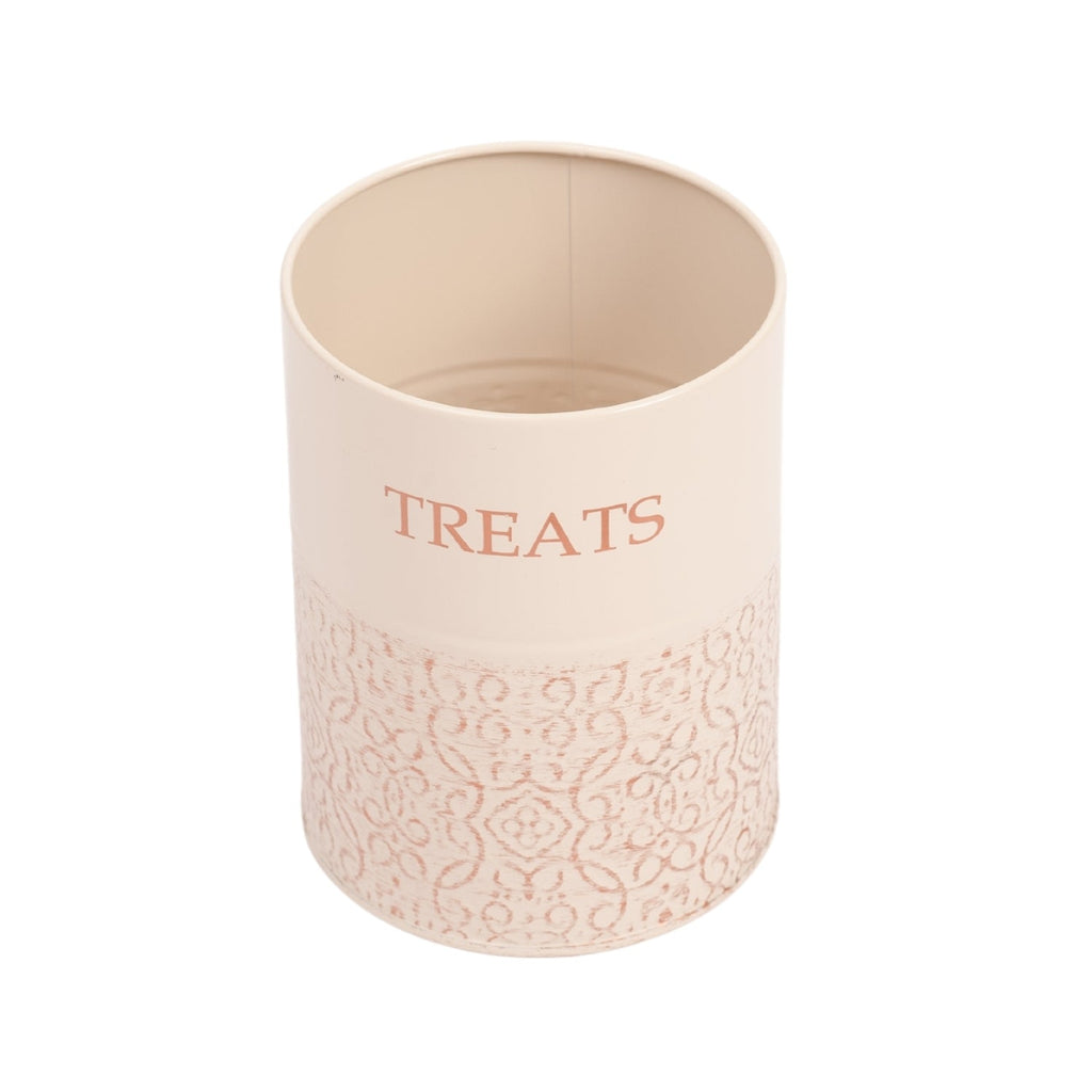 Pair of White Swan Country Living treat canisters in carbon steel, hand wash recommended