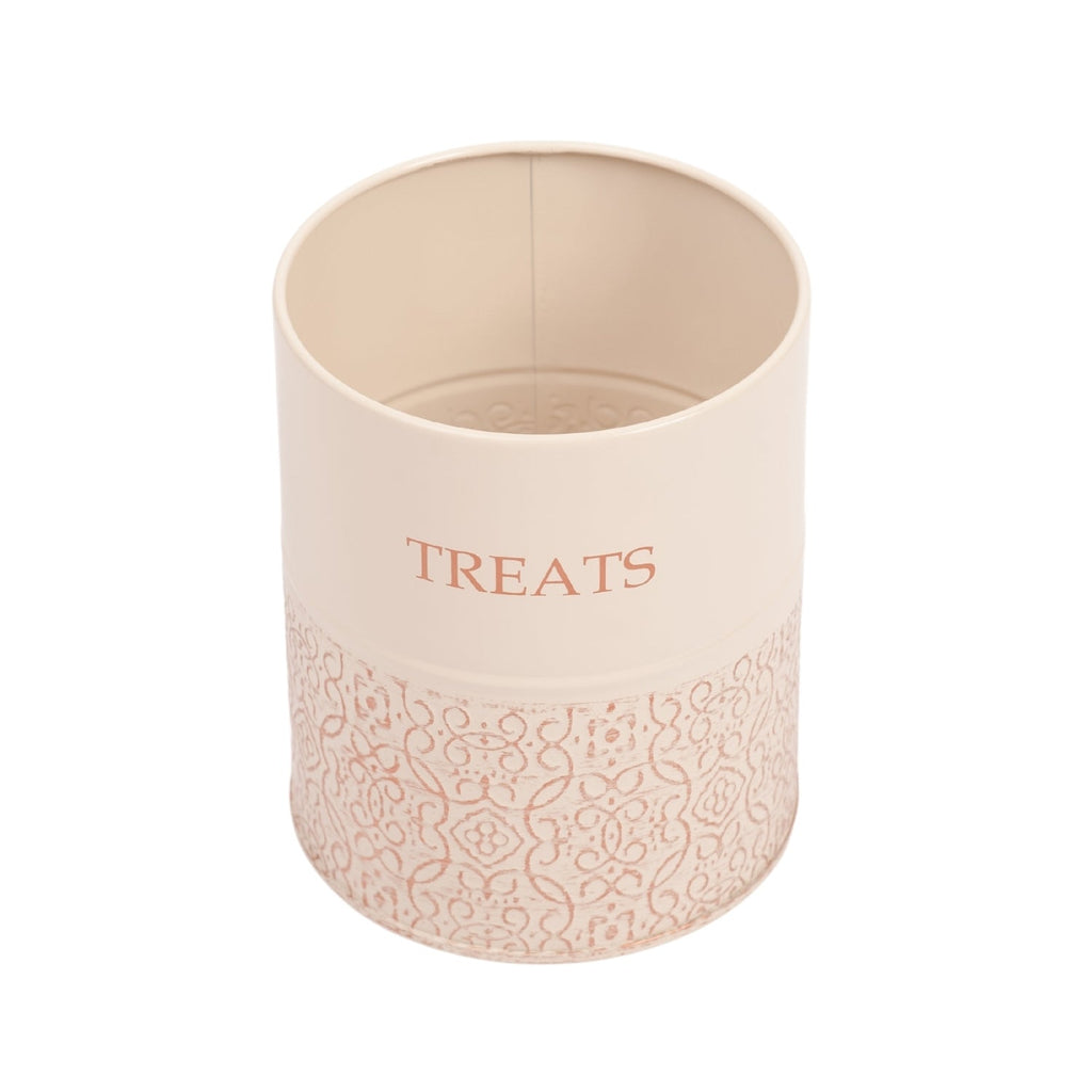 Large and medium White Swan dog treat jars from Country Living, each with its own bamboo lid