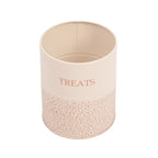 Large and medium White Swan dog treat jars from Country Living, each with its own bamboo lid