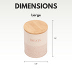 White Swan Country Living carbon steel treat canisters with gold accents and natural bamboo lids