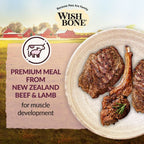 Wishbone Graze dry cat food made with grass-fed New Zealand beef meal and lamb meal
