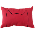 Red Xenotees cat bed pillow sized to fit an IKEA DUKTIG doll bed
