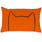 Orange Xenotees cat mini pillow, screen-printed and sewn in Philadelphia