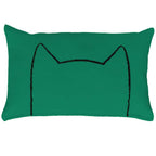 Dark green Xenotees cat pillow, a handmade cotton kicker toy made in the USA