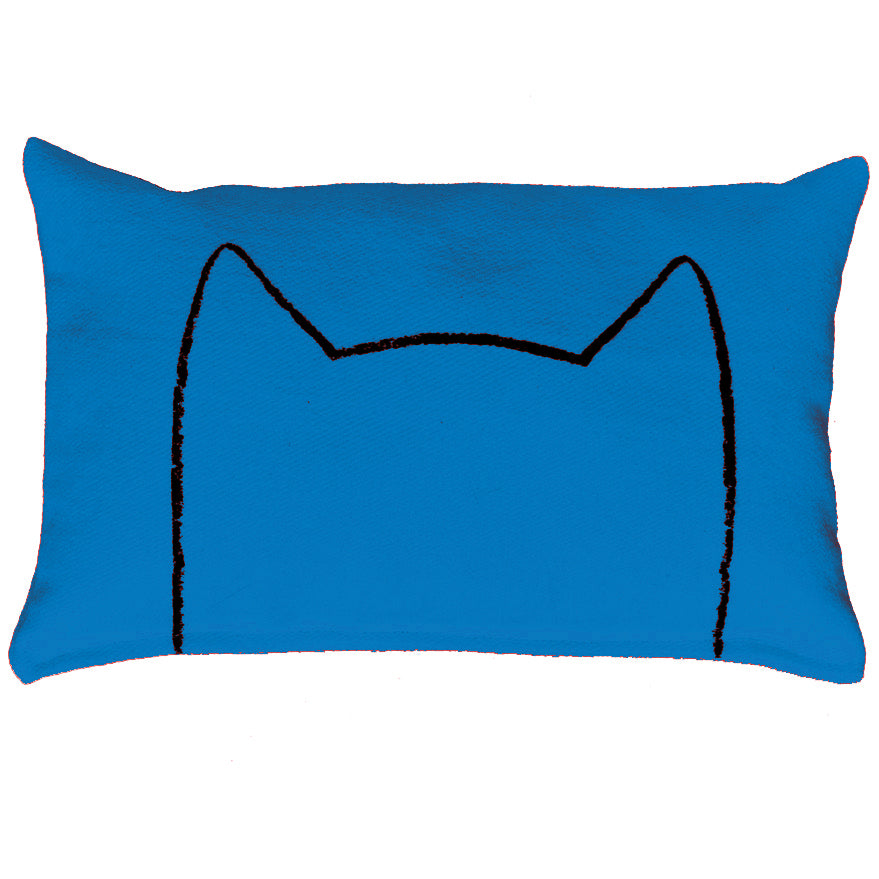 Teal blue Xenotees mini cat bed pillow made from sturdy cotton canvas
