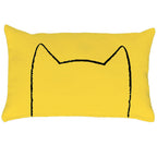 Yellow Xenotees mini cat bed pillow, a hand screen-printed cotton canvas kicker toy
