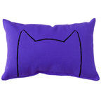 Purple Xenotees mini cat pillow, a screen-printed catnip kicker toy